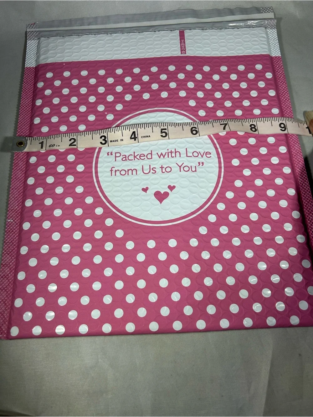 Polka Dot Pink Bubble Mailers - Pack with Love Shipping Envelopes 8.5 x 12